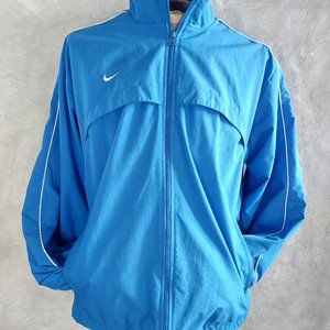 Vintage Nike Team Men's Blue Full Zip Wind Breaker Jacket Size L